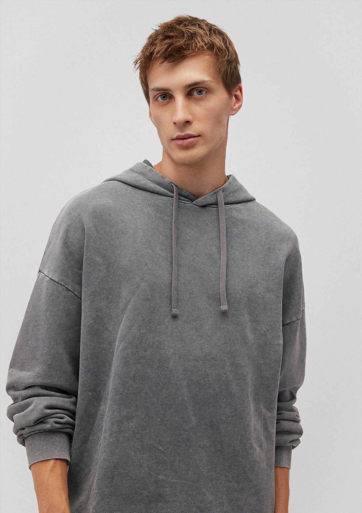 Kapüşonlu Gri Sweatshirt 0S10175-70098