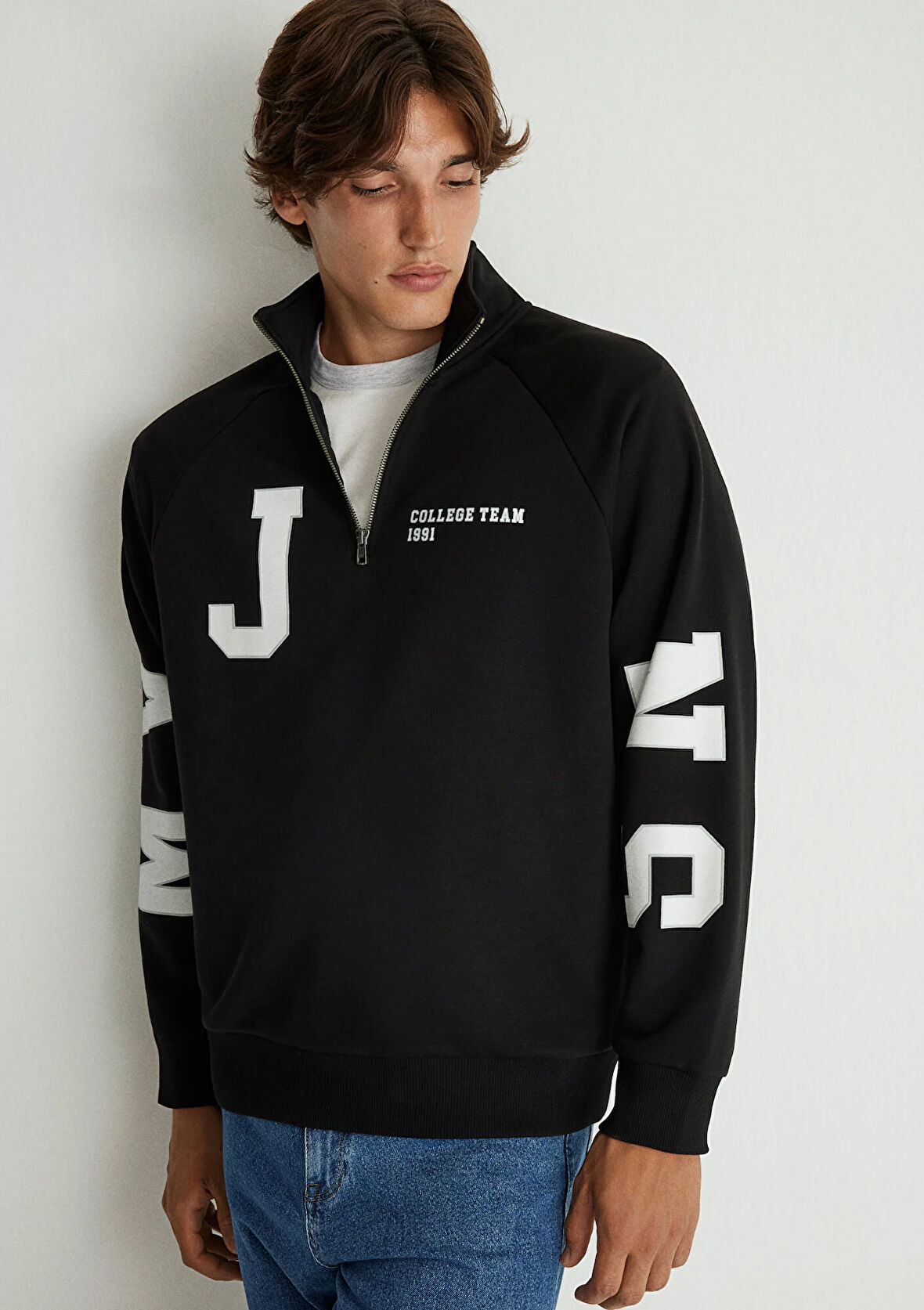 Baskılı Siyah Sweatshirt 0S10165-900
