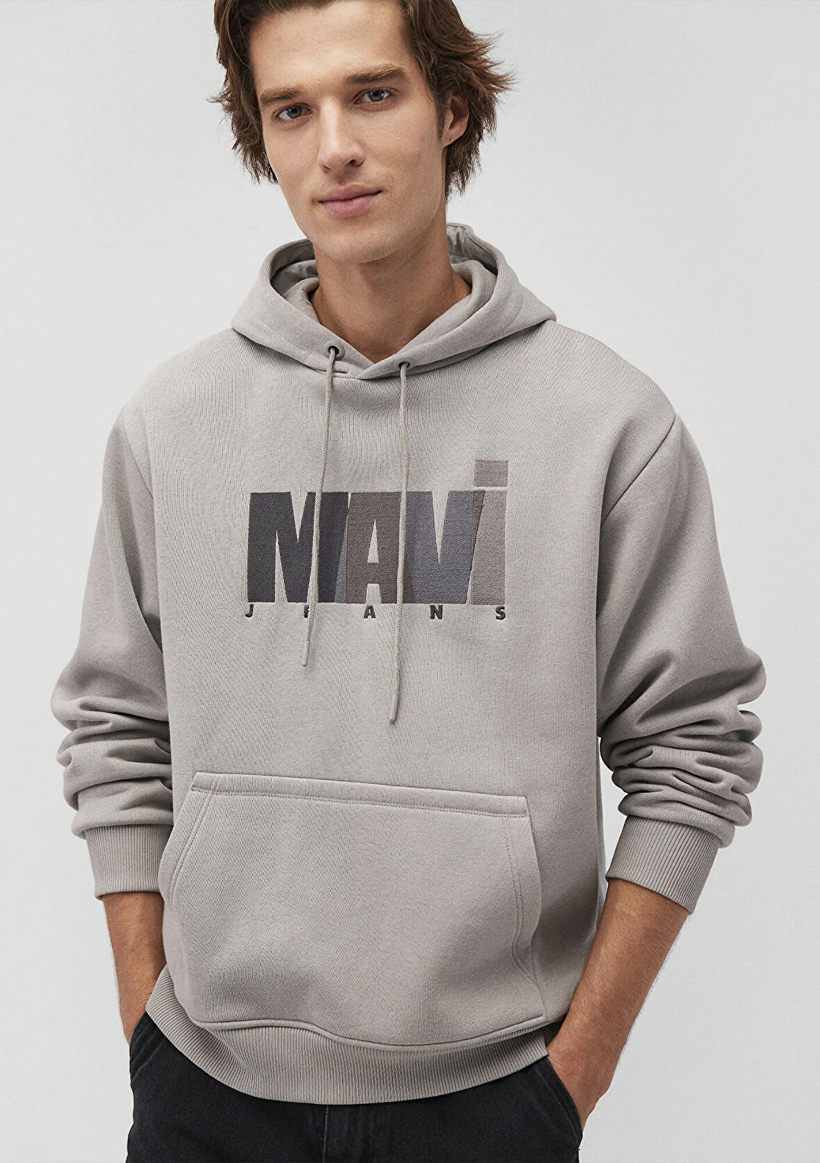 Mavi Jeans Logo Baskılı Gri Sweatshirt 0S10199-70093