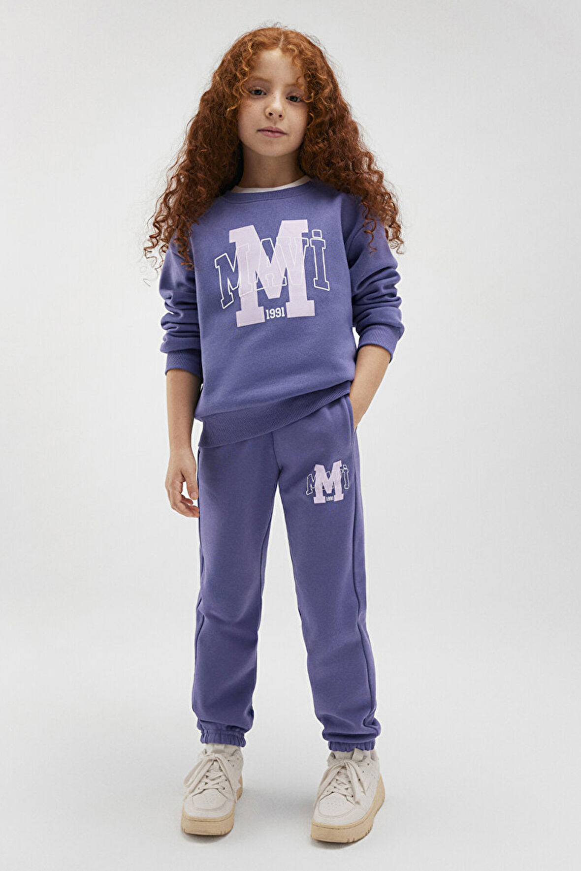 Kız Çocuk M Logo Baskılı Eşofman Altı - Mor  | 4-5