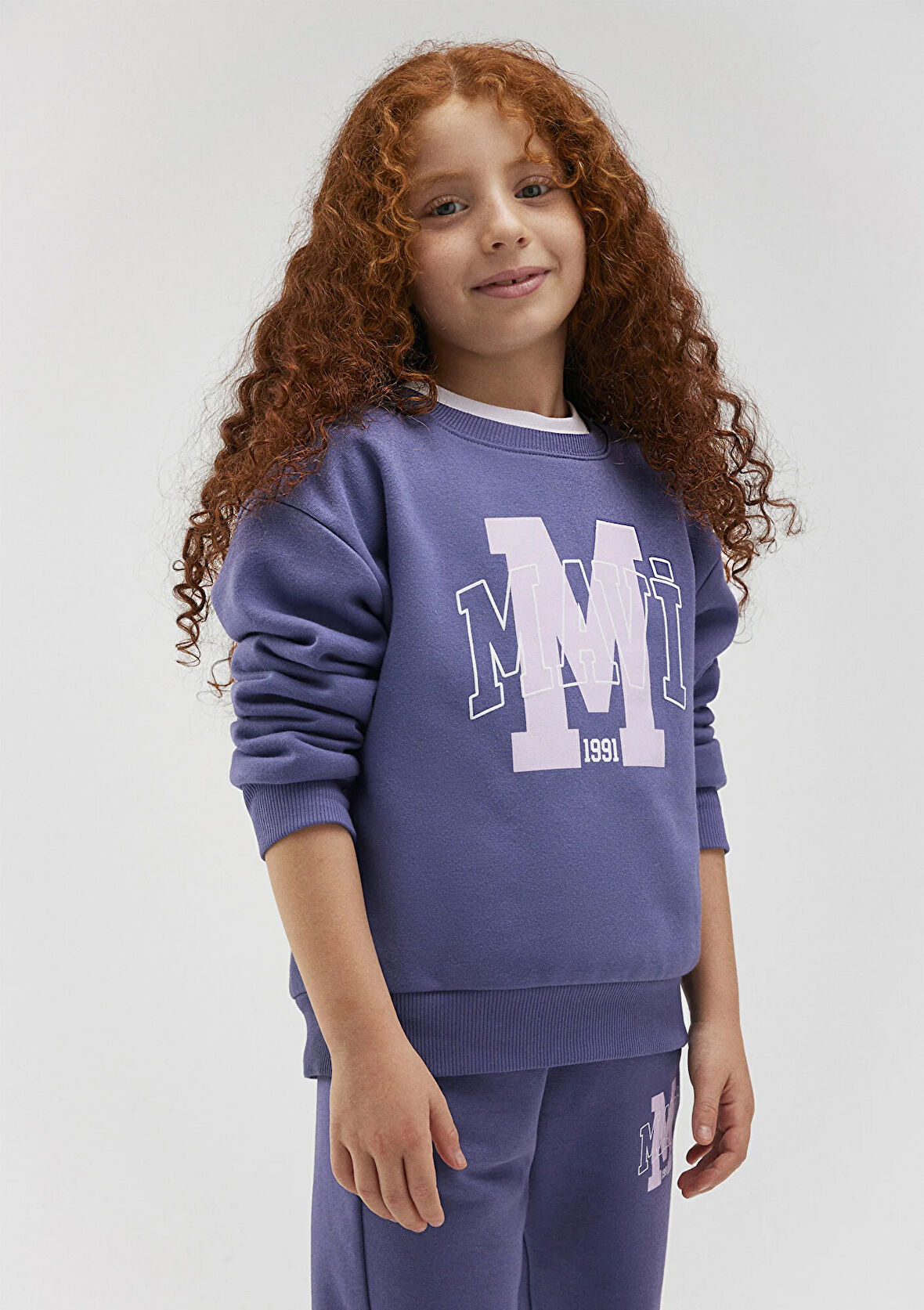 Mavi Logo Baskılı Mor Sweatshirt 7S10050-70661