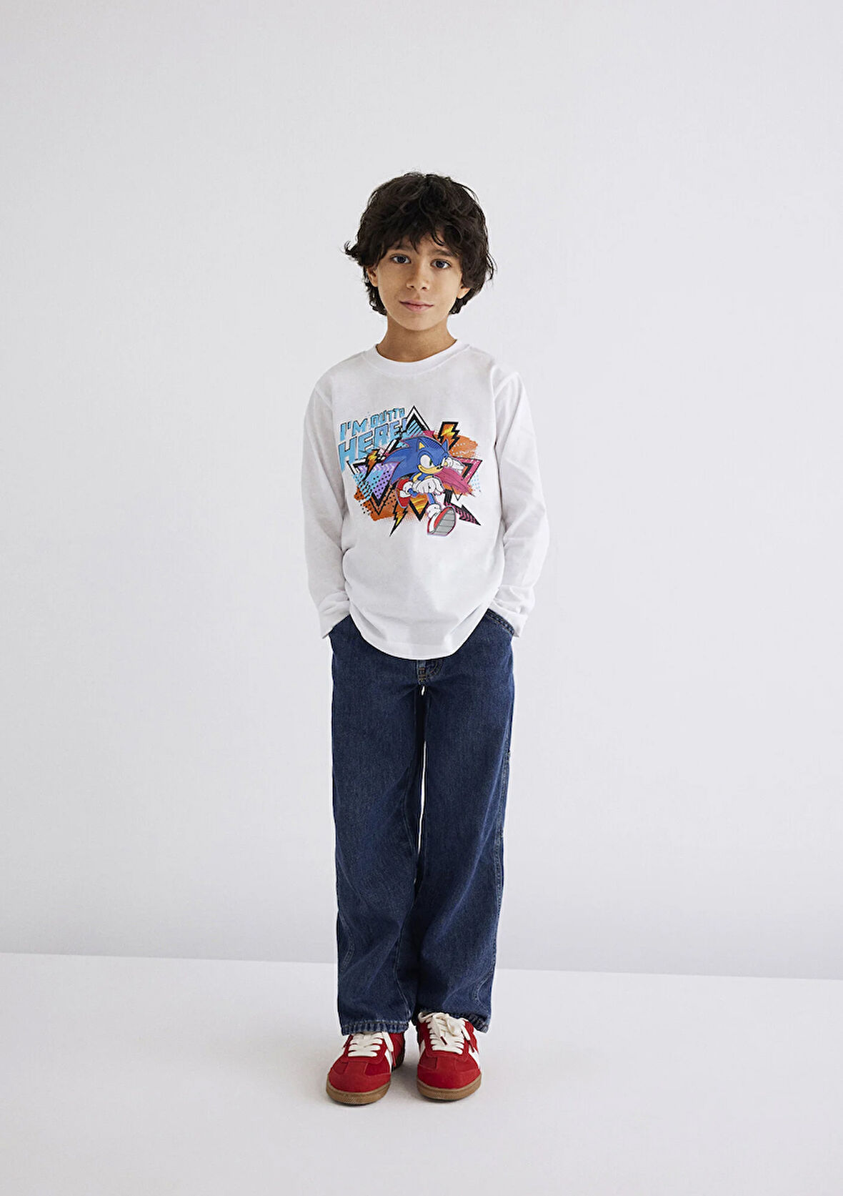 Sonic Baskılı Beyaz Tişört 6610249-620