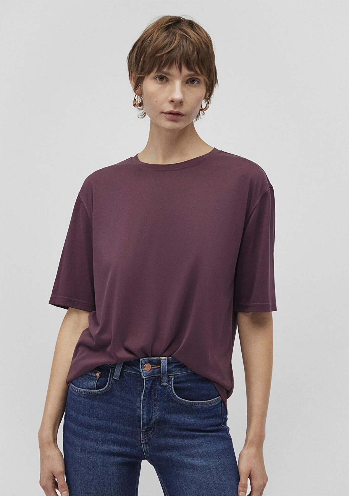 TENCEL TM Mor Modal Basic Tişört 1611897-70664