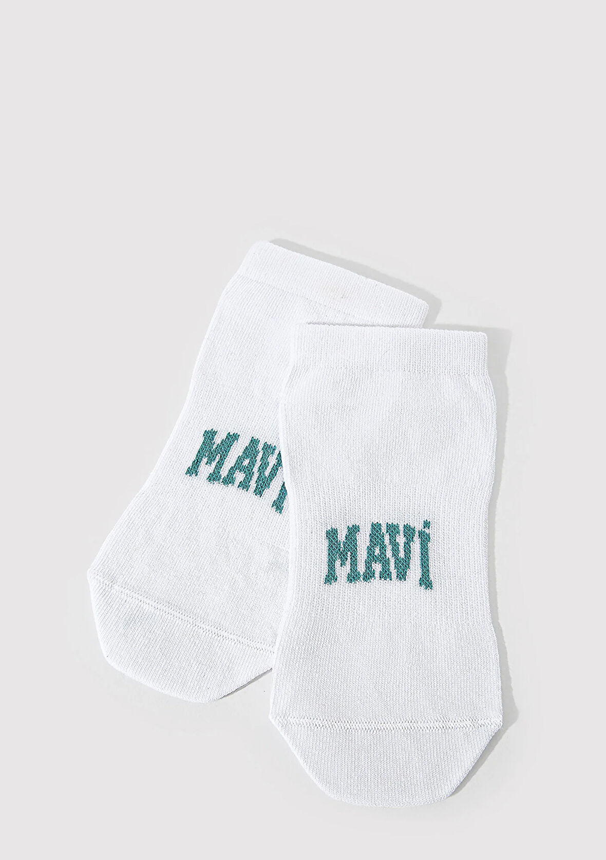 Mavi Logo Detaylı Beyaz Patik Çorap 1912784-20454