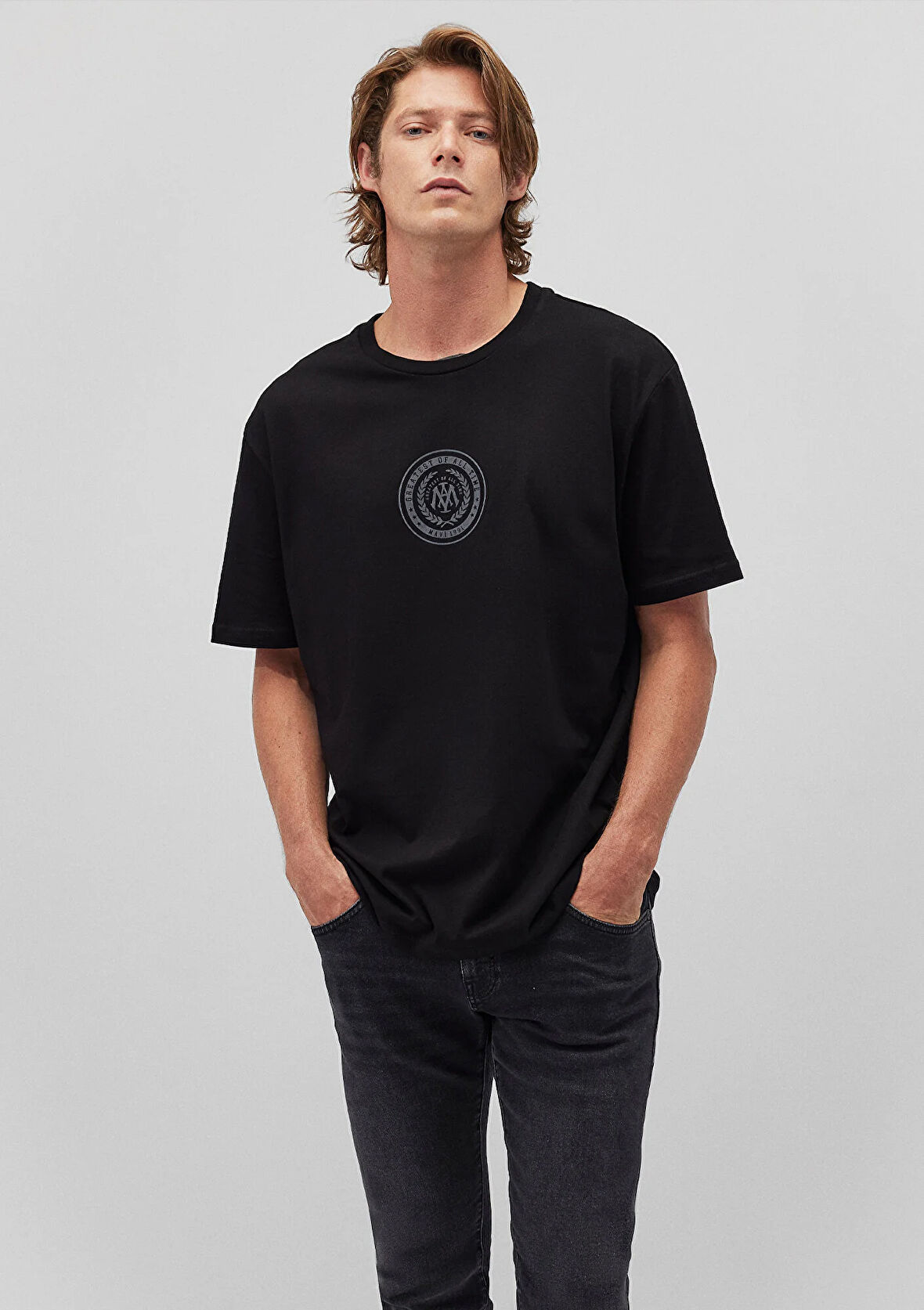 M Logo Nakışlı Siyah T-Shirt 0612312-900