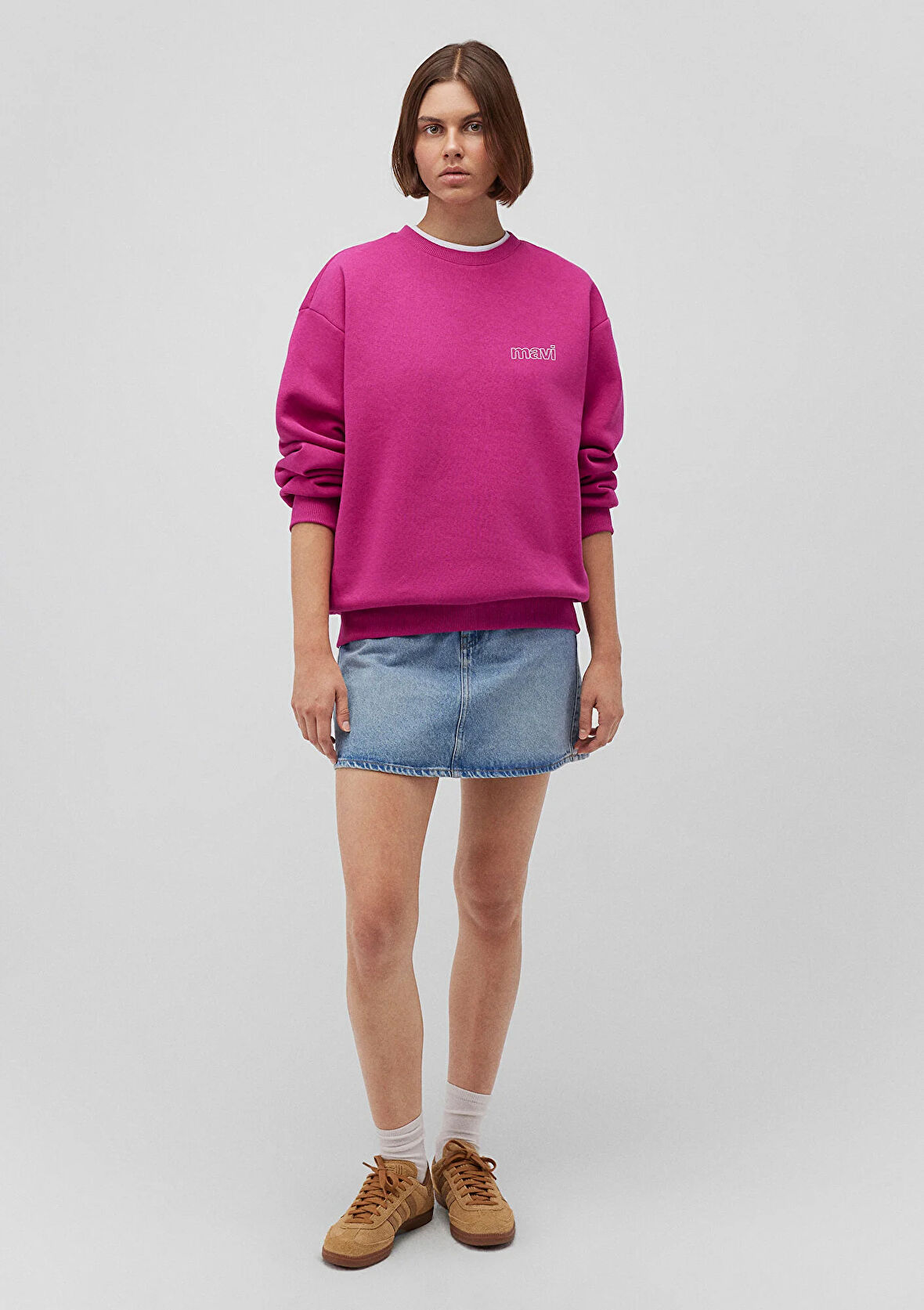 Mavi Logo Baskılı Pembe Sweatshirt 1611656-70943