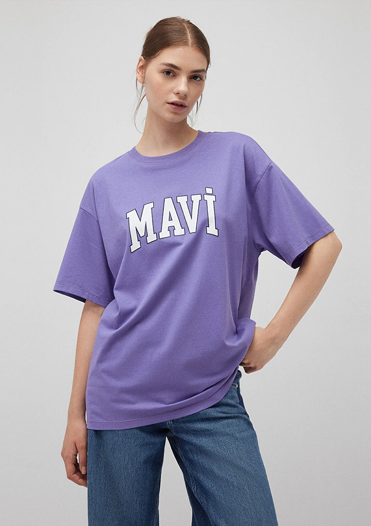 Mavi Logo Baskılı Mor Tişört 1600843-70611
