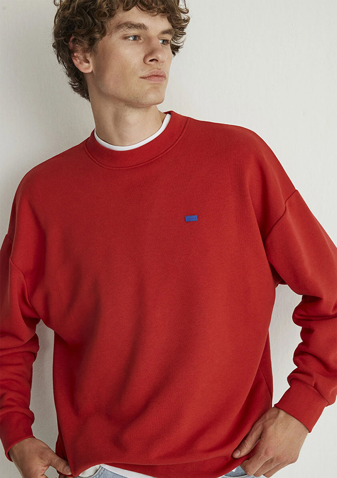Bisiklet Yaka Kırmızı Basic Sweatshirt 0S10084-86417