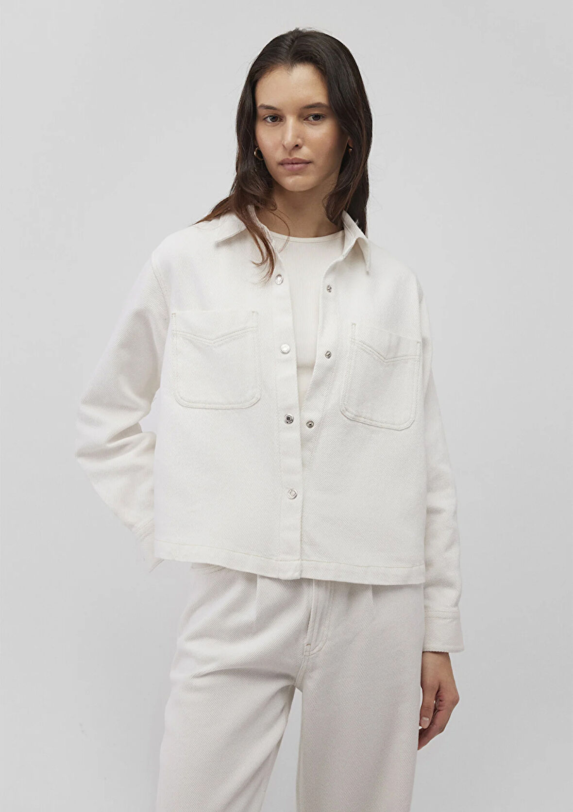 Cep Detaylı Ekru Gömlek 1210966-70053