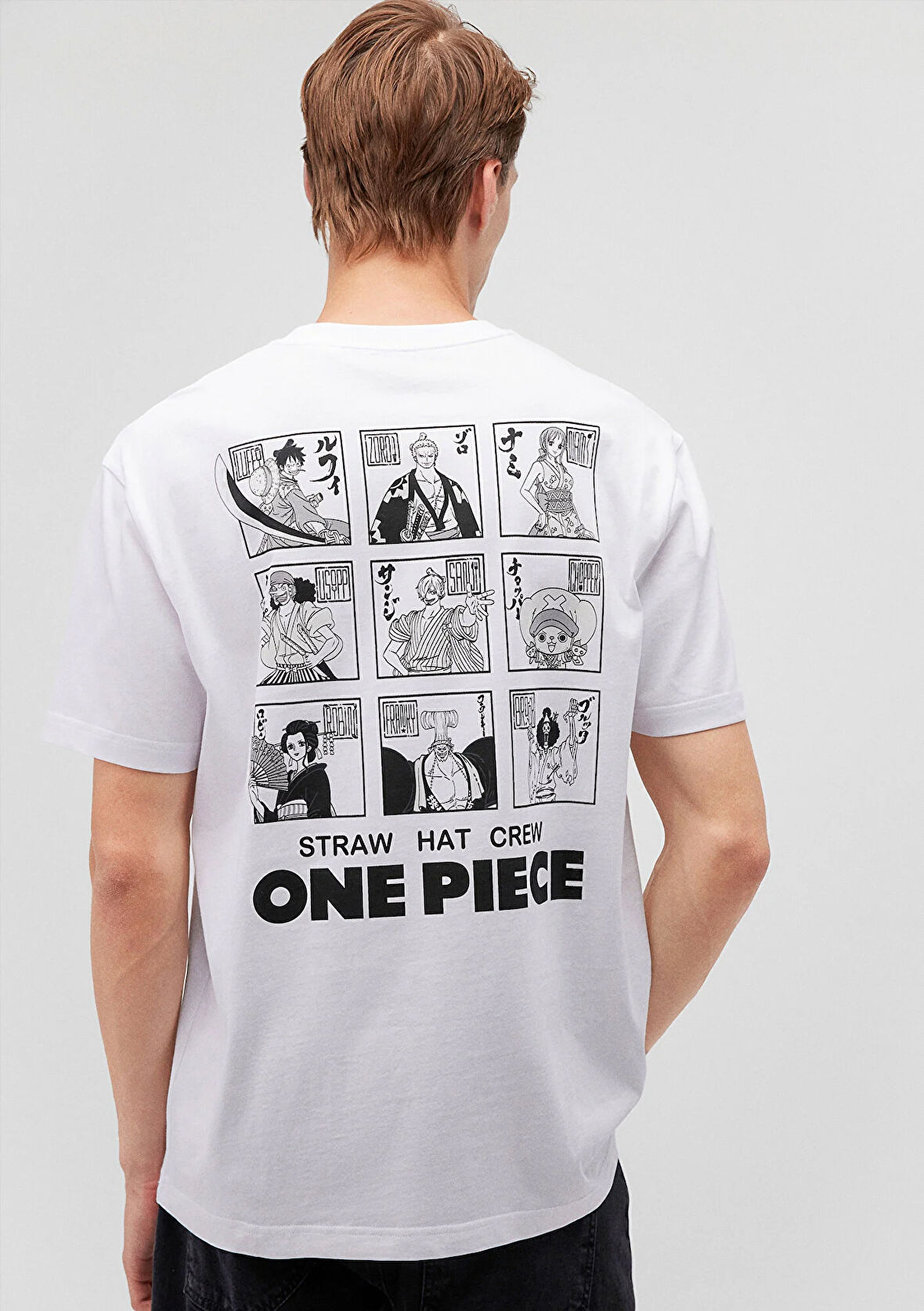 One Piece Baskılı Beyaz Tişört 0612447-620