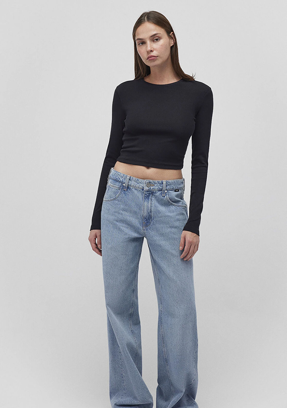 Uzun Kollu Siyah Basic Tişört 1612822-900