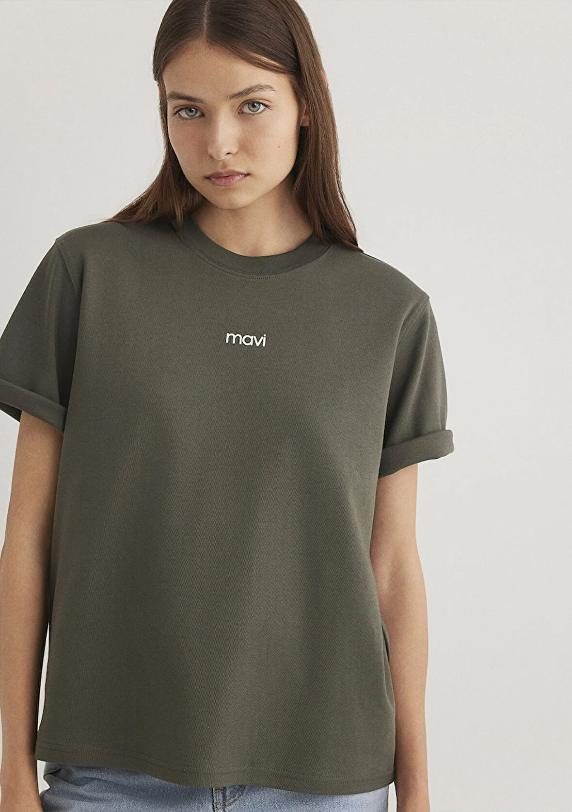 Mavi Logo Baskılı Yeşil Tişört 1612829-71553