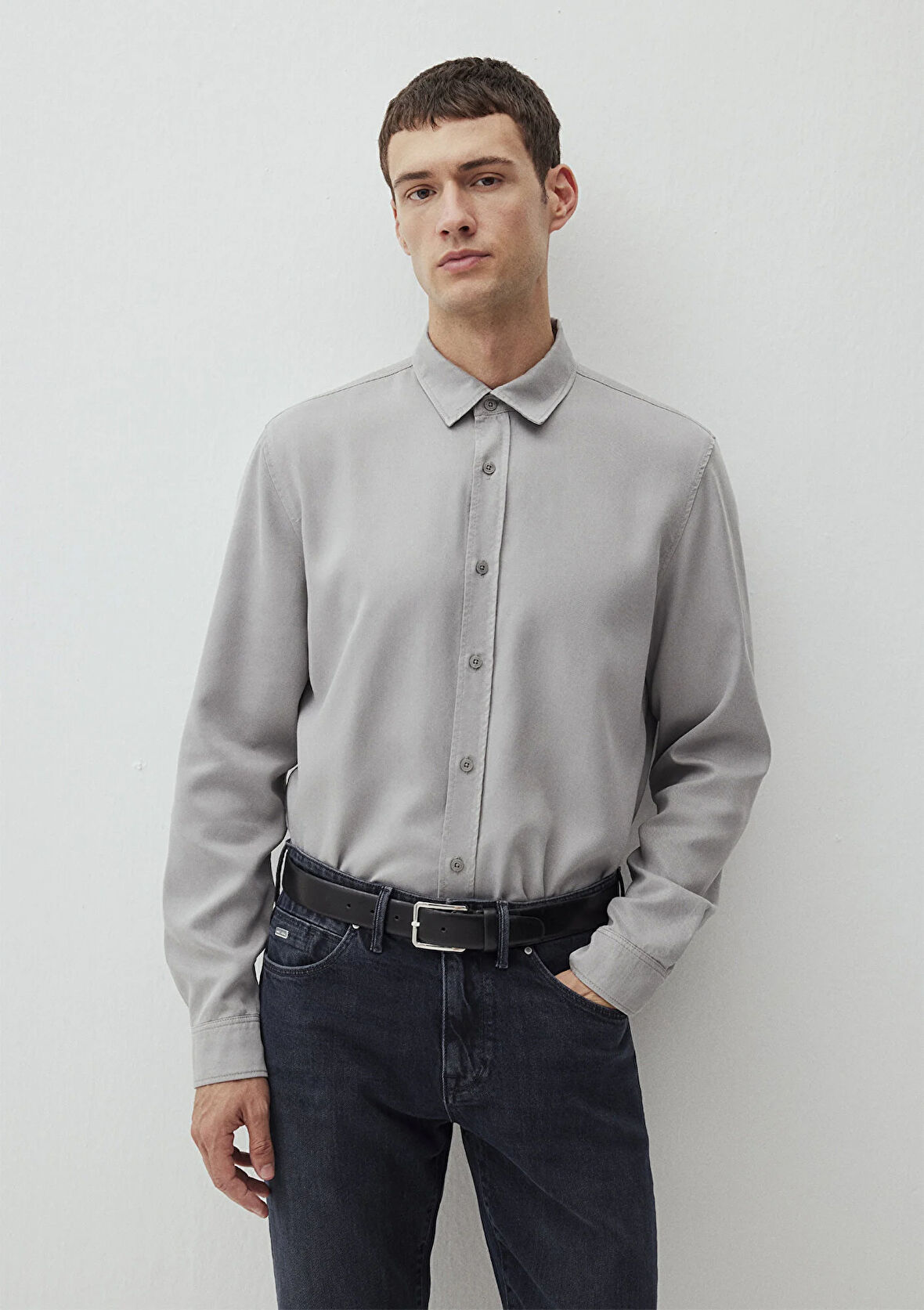 Gri Tencel TM Lyocell Gömlek 0210818-70098