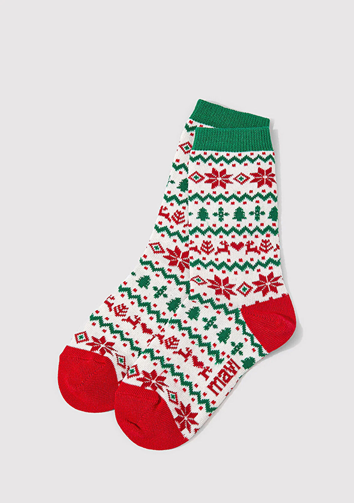 Yılbaşı Temalı Beyaz Bot Çorabı 1912928-85929