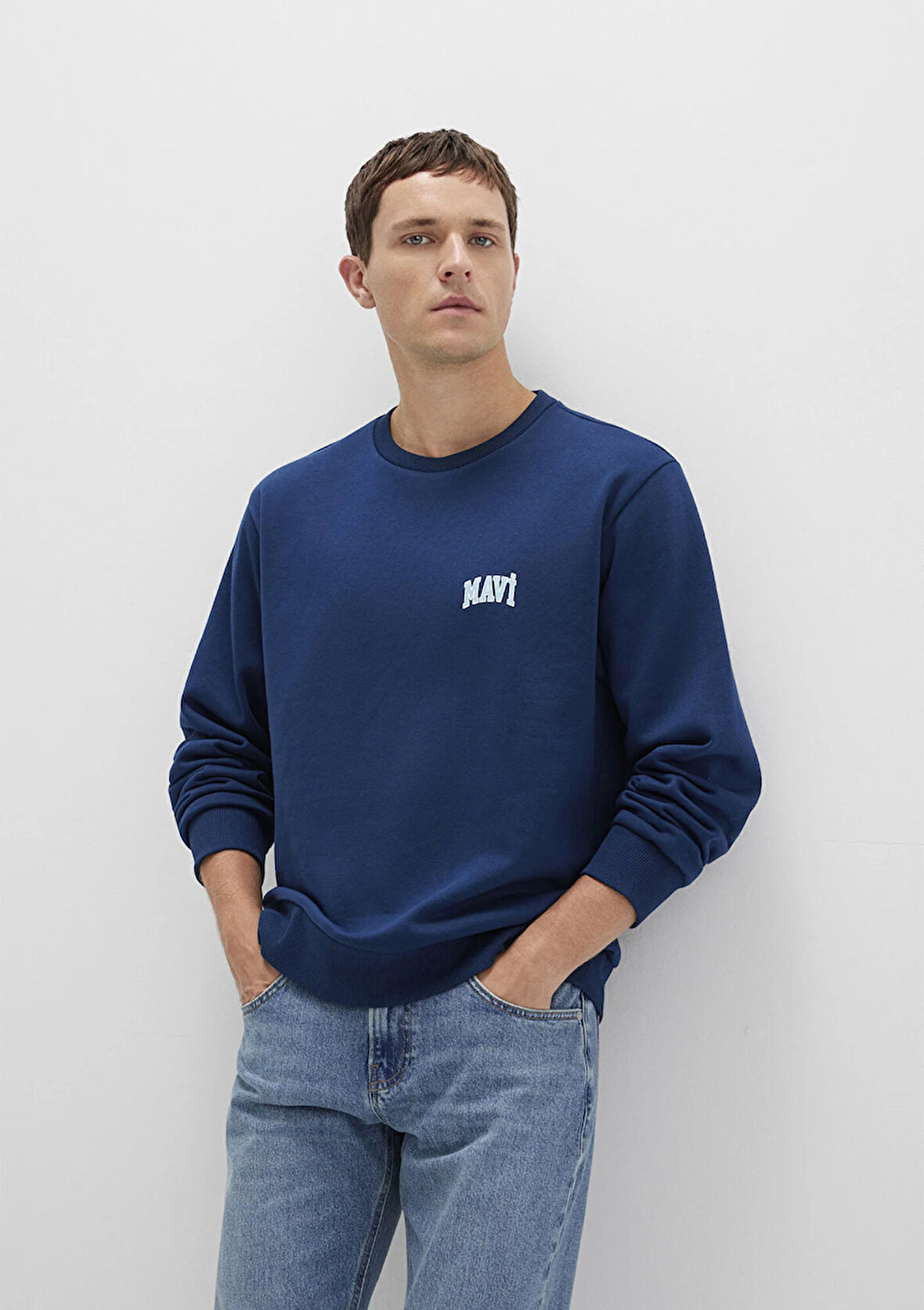 Mavi Logo Baskılı Mavi Sweatshirt 0611716-89353