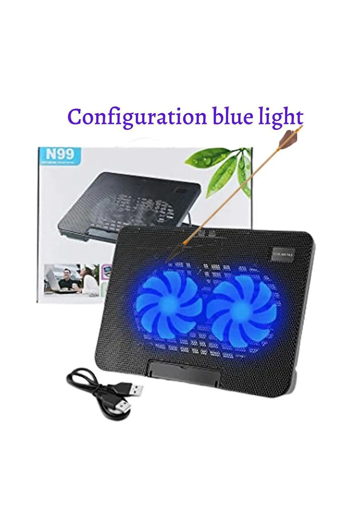 N99 Notebook Cooler LED Işıklı Laptop Soğutucu Fan Ayarlanabilir Dizüstü Bilgisayar Standı Stant