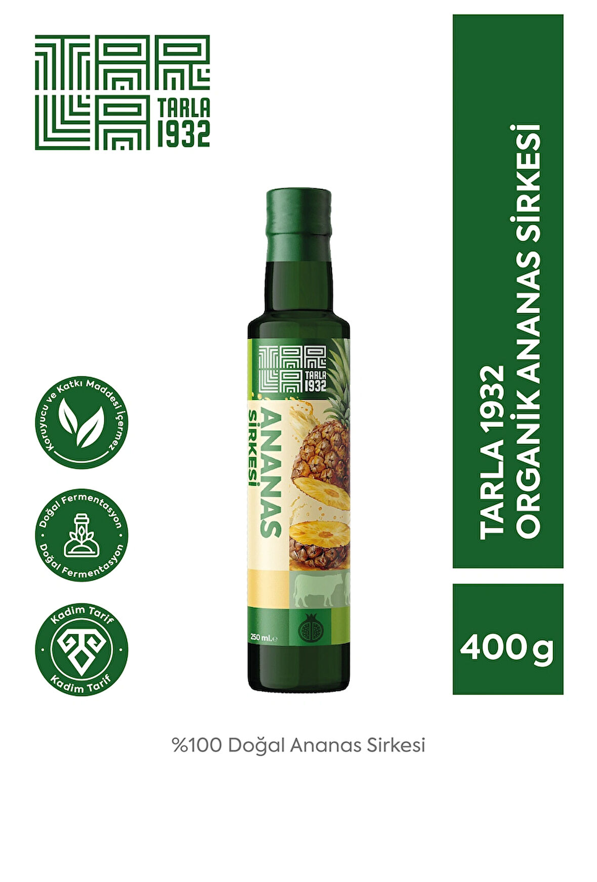 Tarla1932 Ananas Sirkesi 250 ml Doğal Fermantasyon