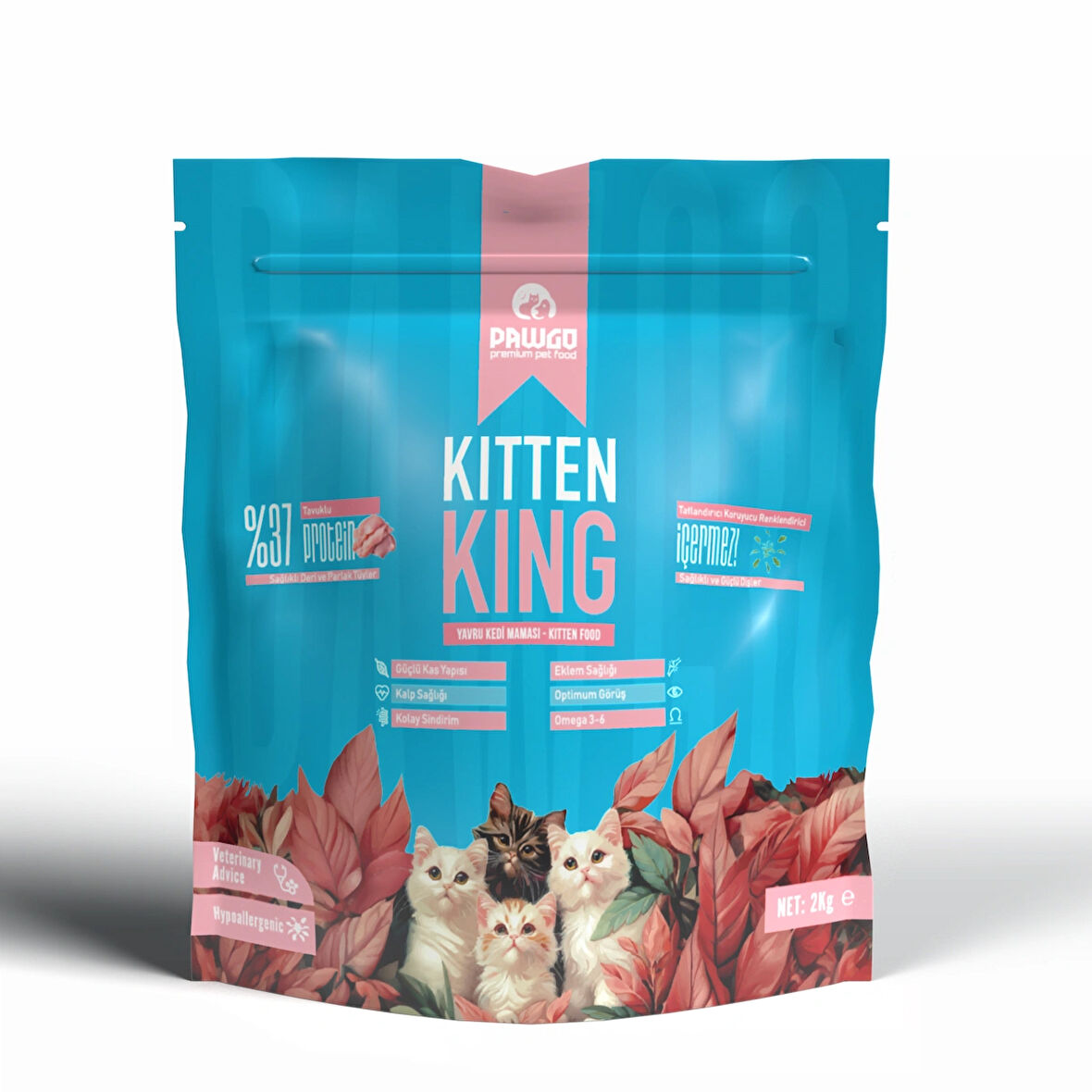 PAWGO Kitten King 2 Kg | Hypoallergenic | Tavuk Etli | Yavru Kedi Maması