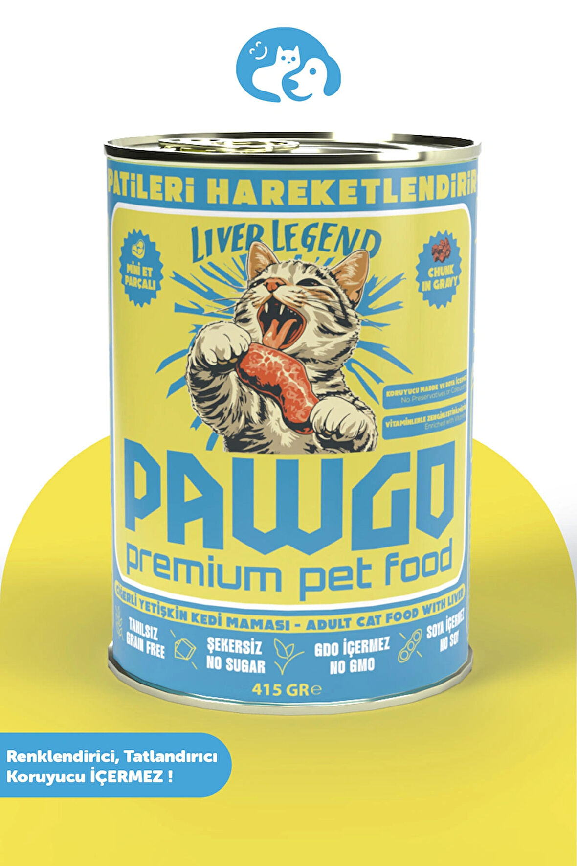 PAWGO Liver Legend | Ciğerli | 415g | Mini Parça Etli | Kedi Yaş Mama