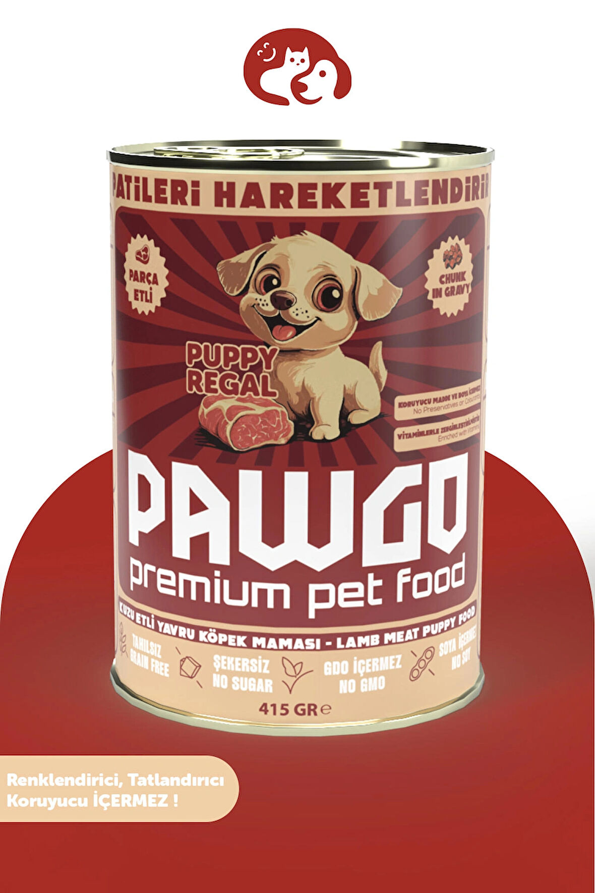 PAWGO Pupy Regal | Kuzulu | 415g | Yavru-mini Irk | Mini Parça Etli | Köpek Yaş Mama