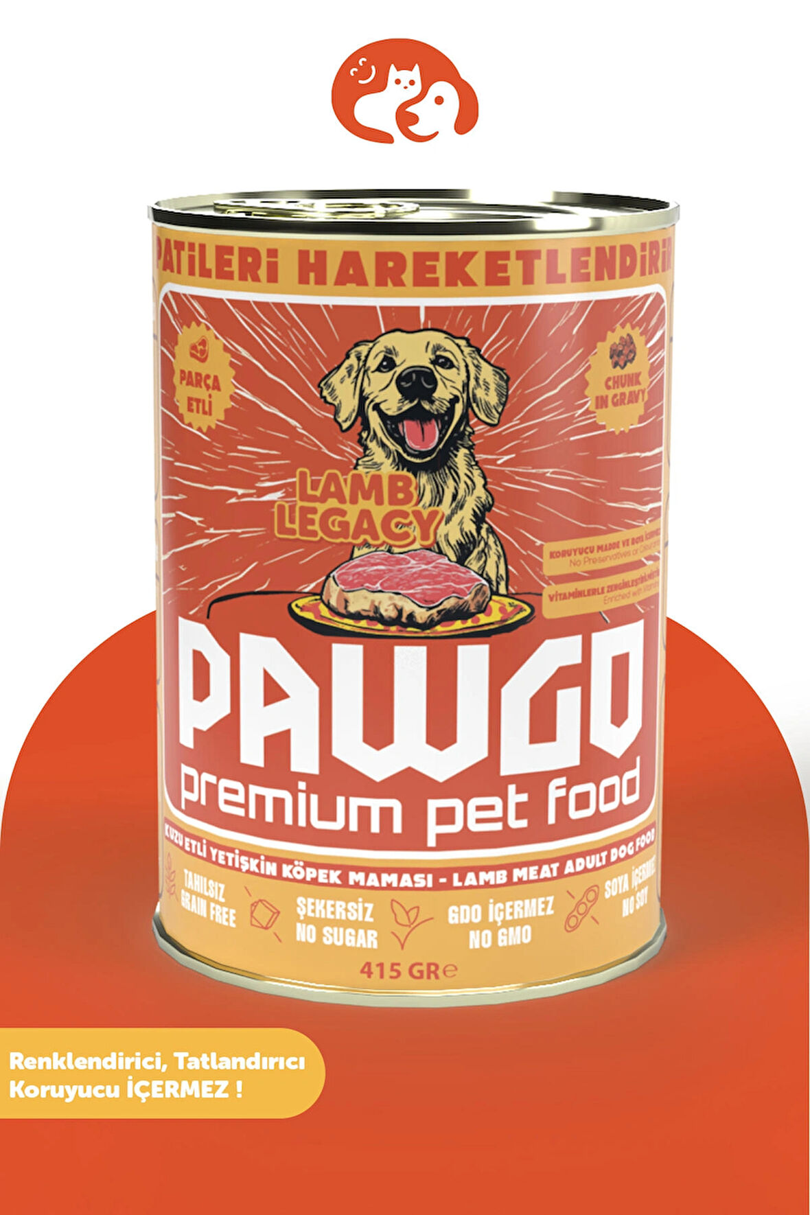 PAWGO Lamb Legacy | Kuzulu | 415g | Parça etli | Köpek Yaş Mama 