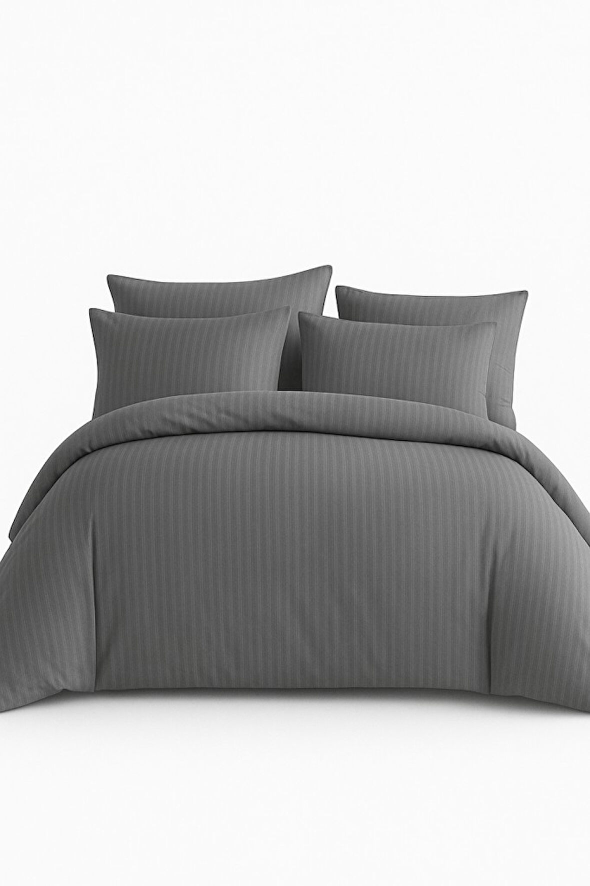 Çift Kişilik Çizgili Saten Nevresim Takımı %100 Pamuk 200x220 - Yumuşak Dokulu Lüks Nevresim Takımı