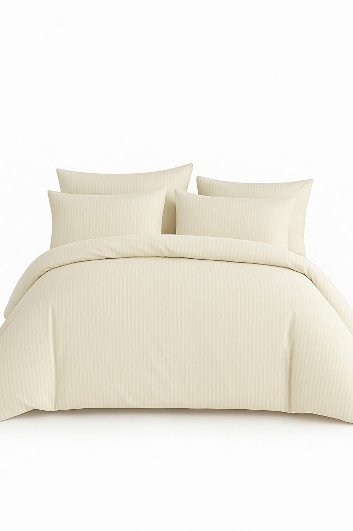 Çift Kişilik Çizgili Saten Nevresim Takımı %100 Pamuk 200x220 - Yumuşak Dokulu Lüks Nevresim Takımı