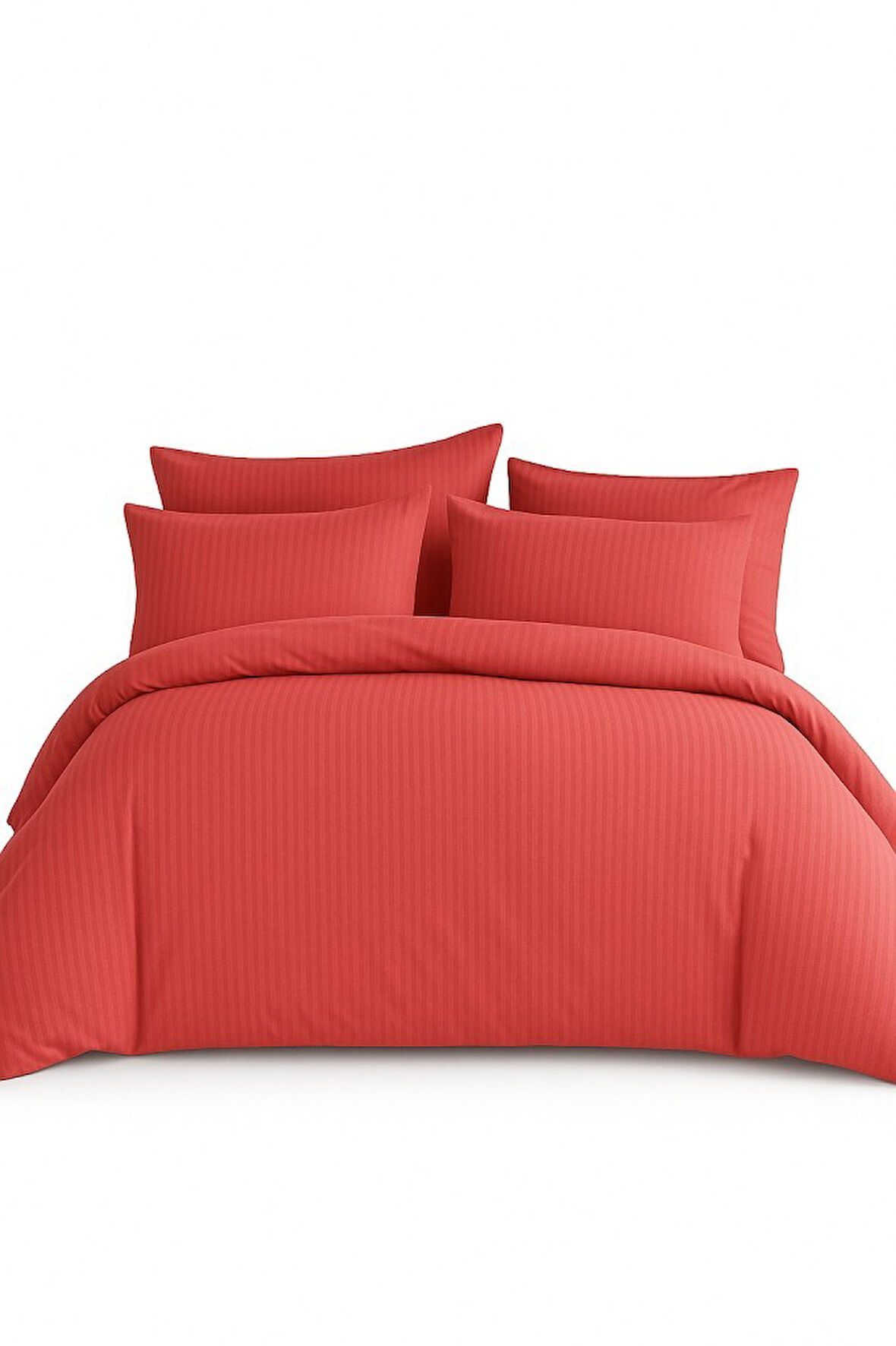 Çift Kişilik Çizgili Saten Nevresim Takımı %100 Pamuk 200x220 - Yumuşak Dokulu Lüks Nevresim Takımı