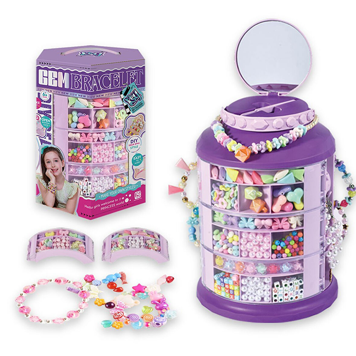 Boncuklu Takı Seti Çok Katmanlı Saklama Seti / KSY932