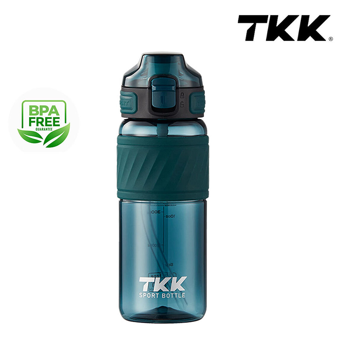 Tkk T1025 Çift Kullanım Pipetli/Rahat İçim Yeşil Tritan Matara 600ml