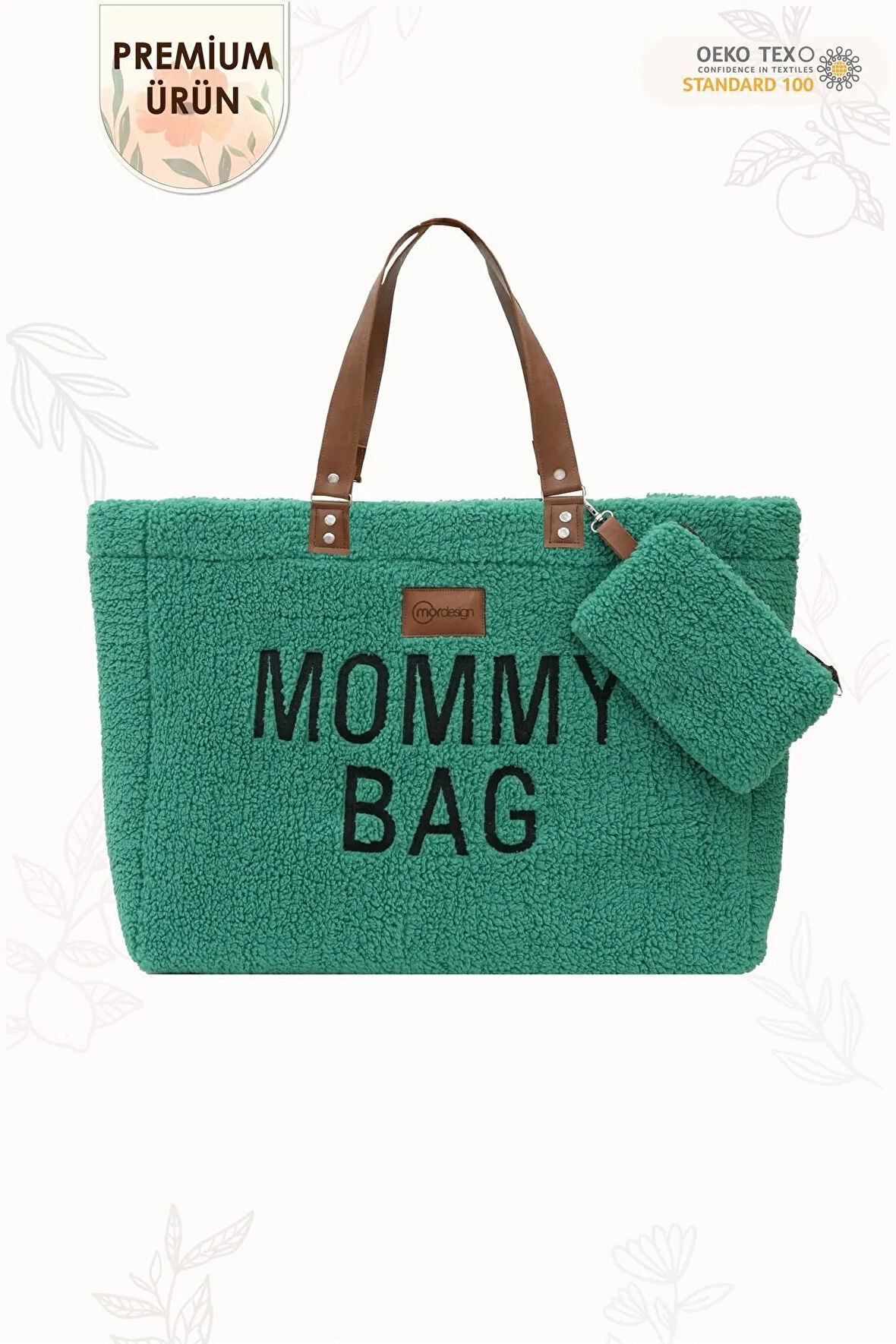 Mommy Bag, Anne Bebek Bakım Çantası, Cüzdan Hediyeli, XL Büyük Boy, Kadın Çantası, Morteddy Serisi,