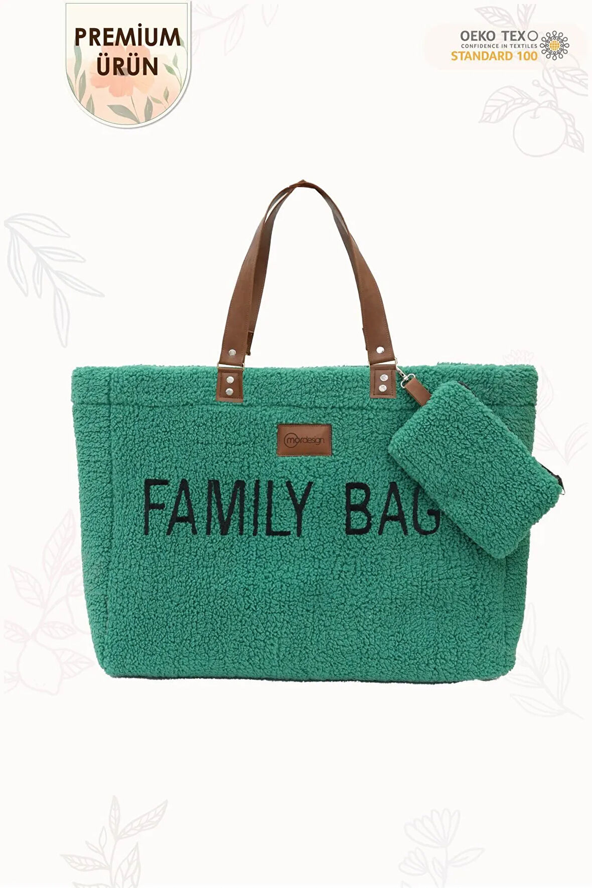 Family Bag,Anne Bebek Bakım Çantası,Cüzdan , XL Büyük Boy,Kadın Çantası,Morteddy Serisi