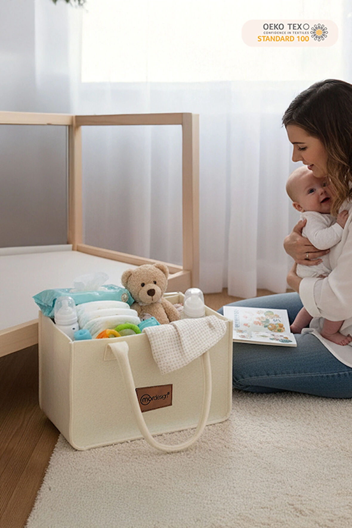 mordesign Taşınabilir Keçe Çanta | Yenidoğan Alt Açma, Kadın Çantası, Ev & Seyahat Düzenleyici Organizer