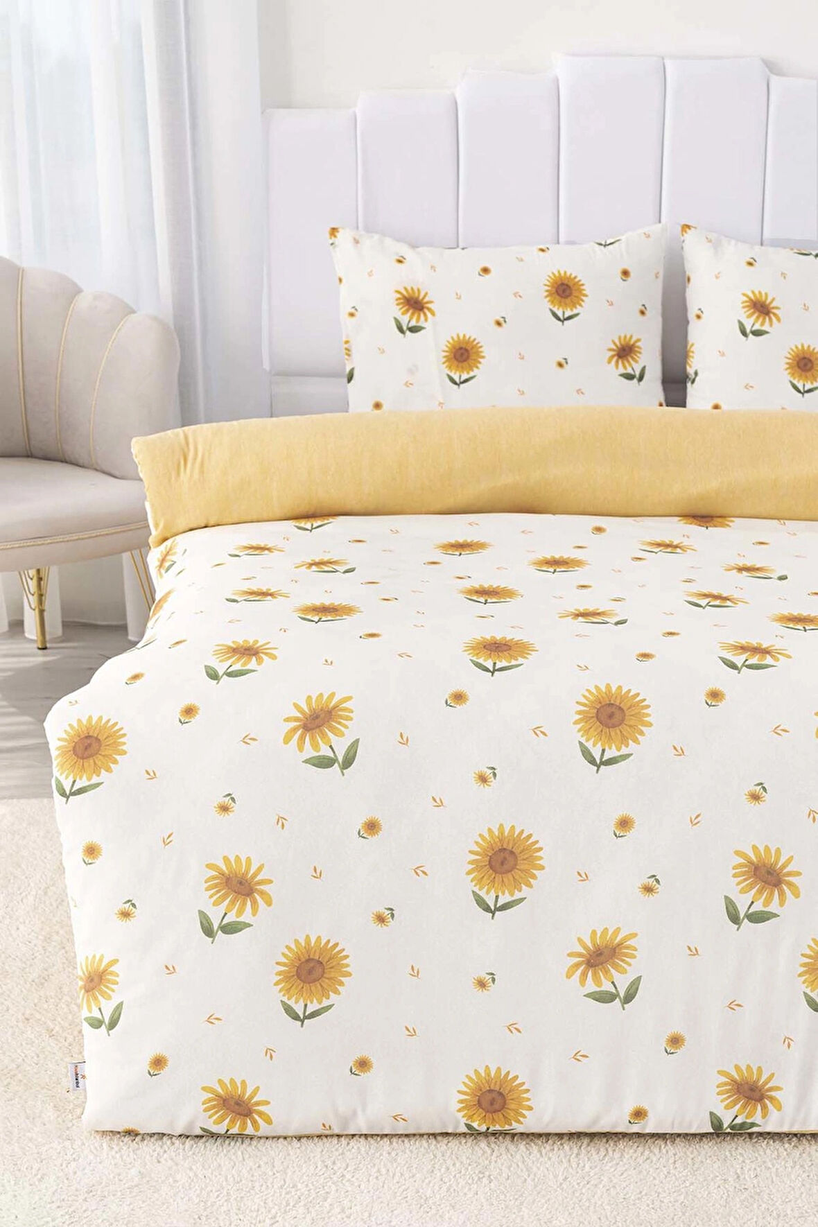 Ayçiçeği Çift Kişilik Nevresim Takımı Pamuklu