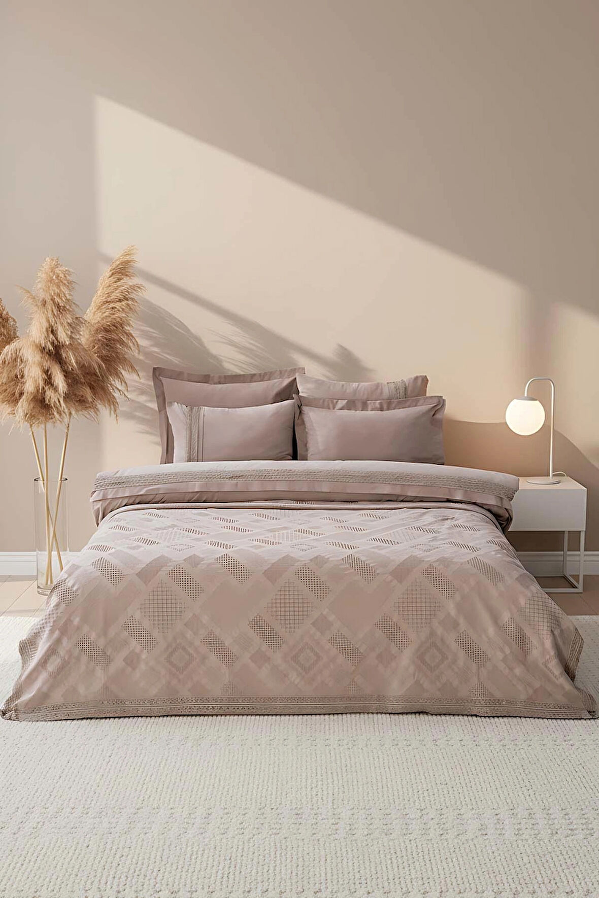 Freya Vizon Güpürlü Çift Kişilik Nevresimli Pike Seti - 7 Parça Çeyiz Seti