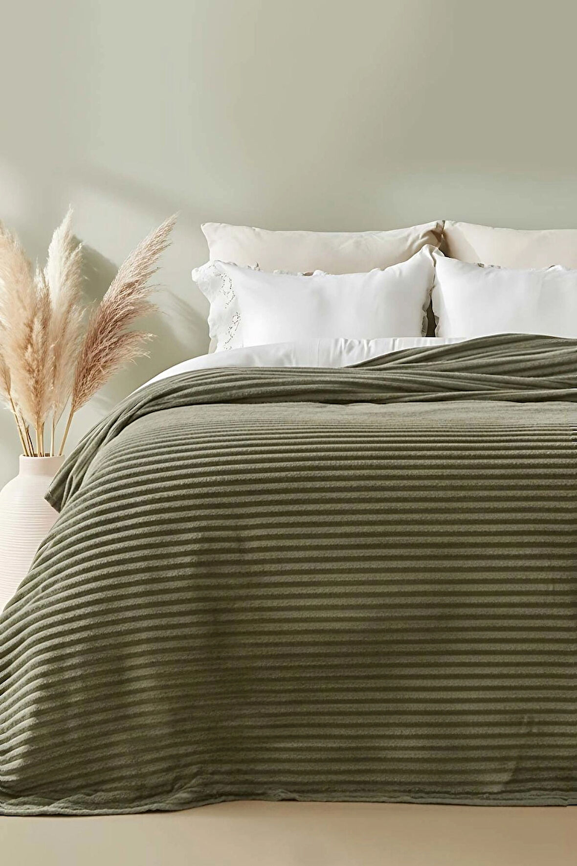 Haki Gloria Wellsoft Tek Kişilik Battaniye