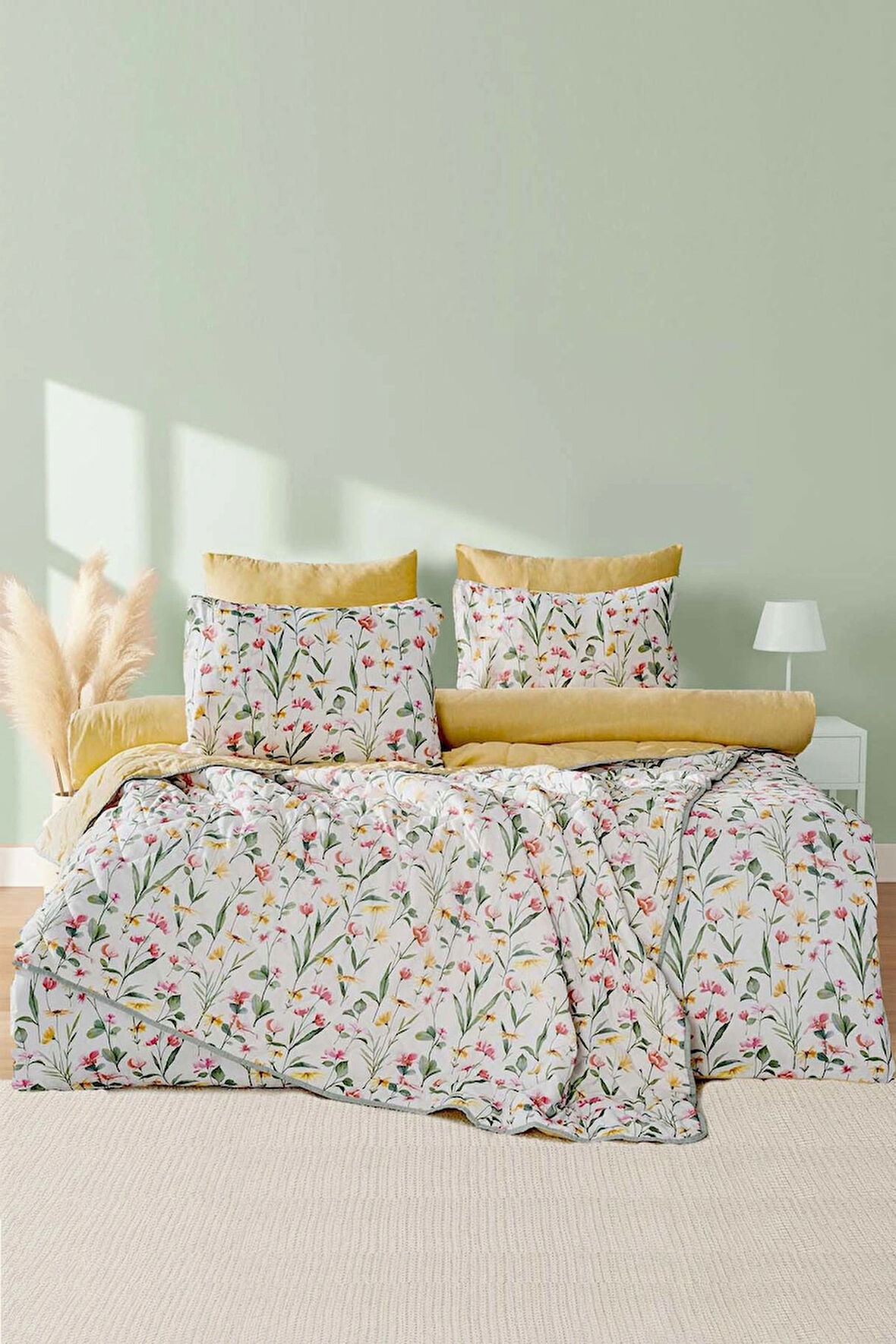 Begonvil Çift Kişilik Nevresimli Pike Takımı - 7 Parça Çeyiz Seti