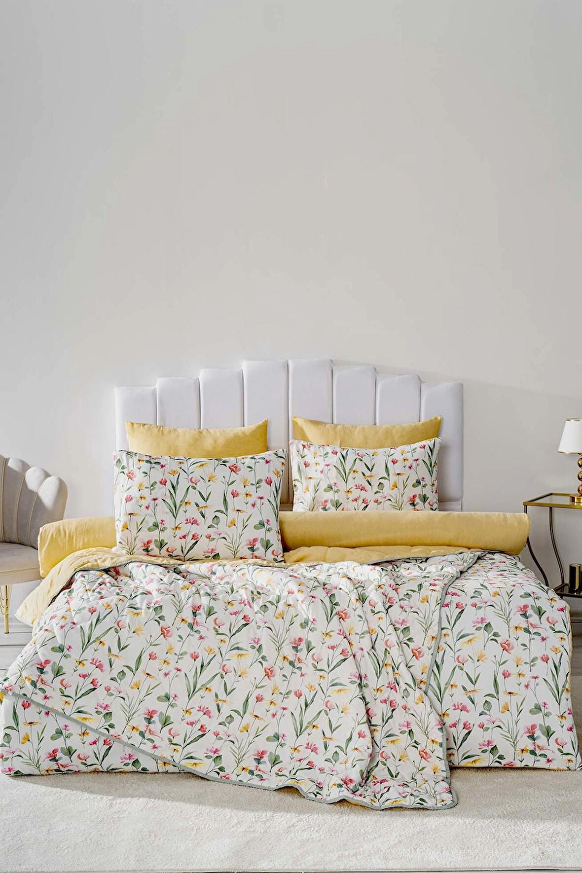 Botanical Çift Kişilik Nevresimli Pike Takımı - 7 Parça Çeyiz Seti