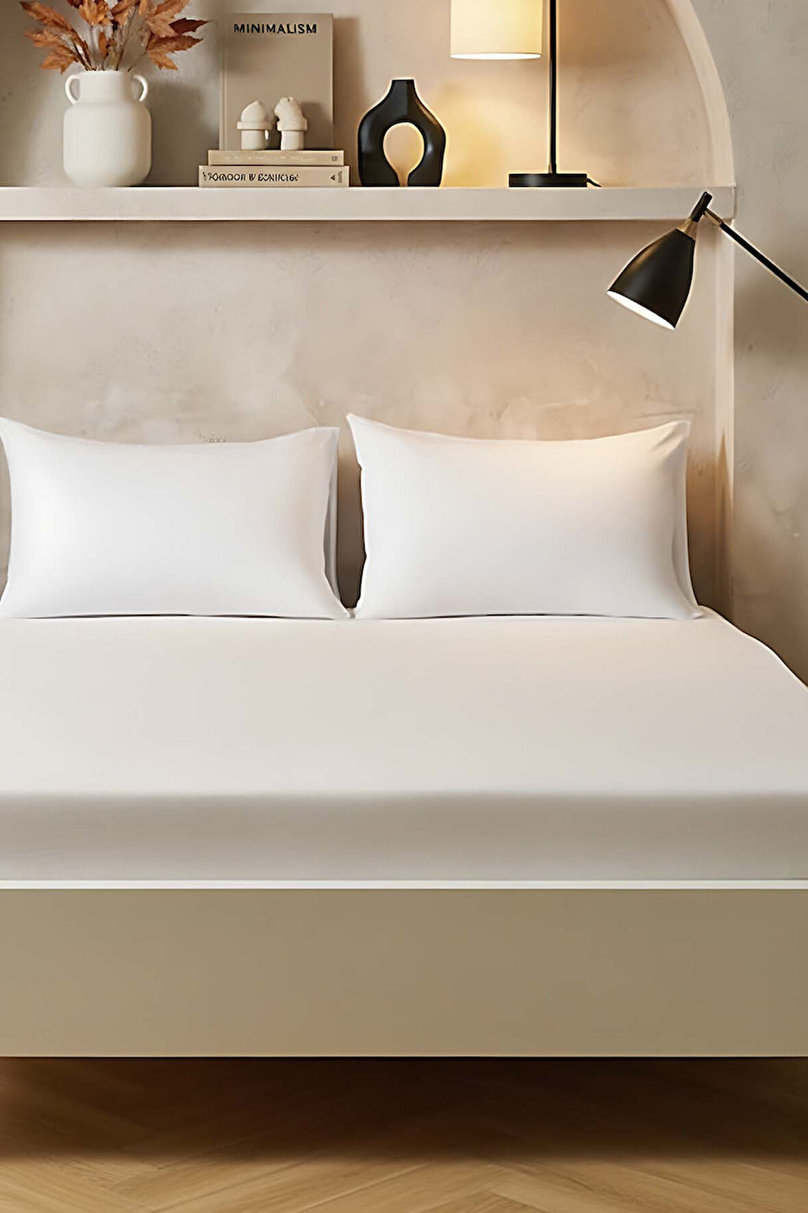 Beyaz Çift Kişilik %100 Pamuklu Düz Çarşaf