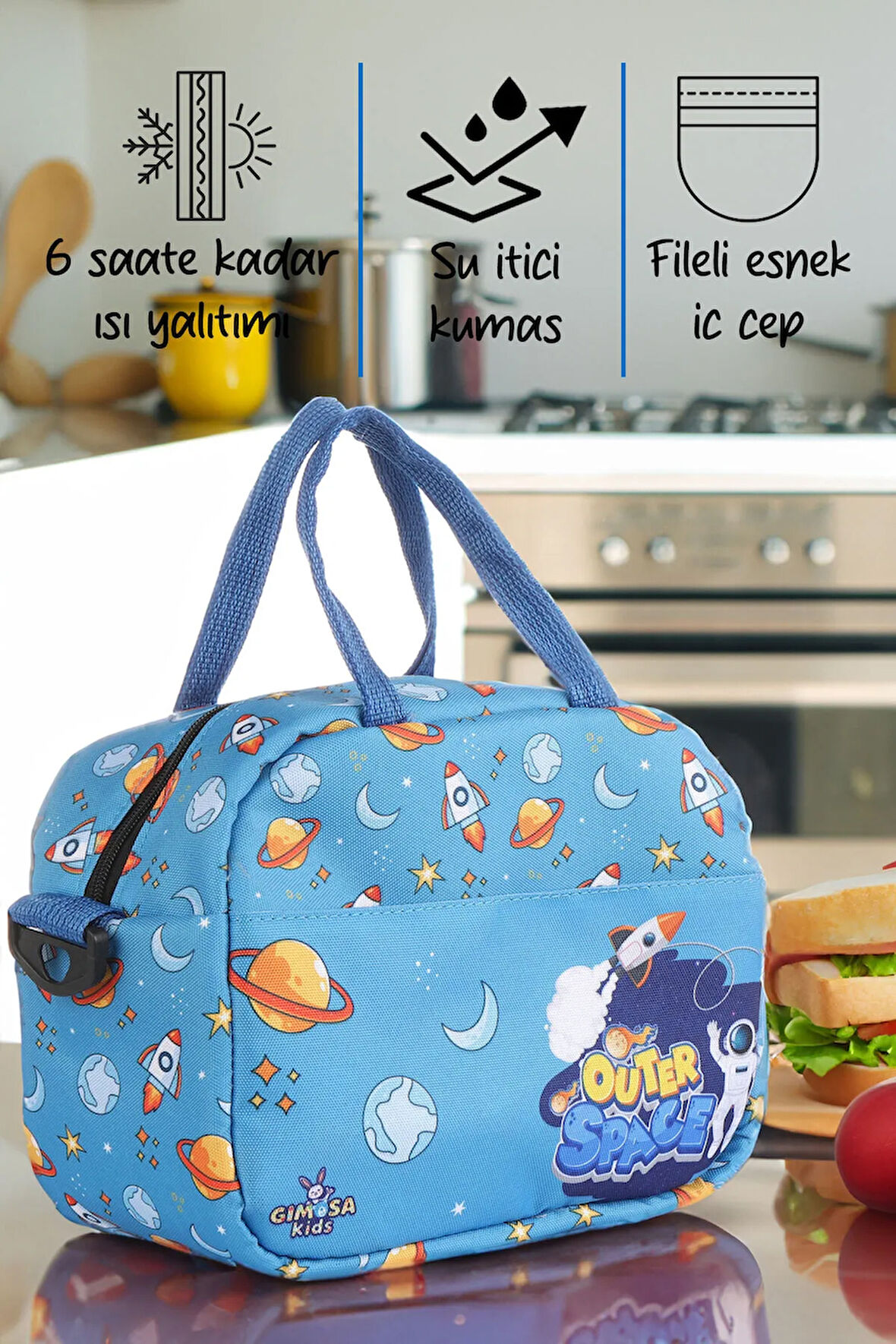 Kids Isı Yalıtımlı Su Geçirmez Termal Çanta, Yemek Taşıma Çantası, Beslenme Çantası Anne Çocuk Bakım