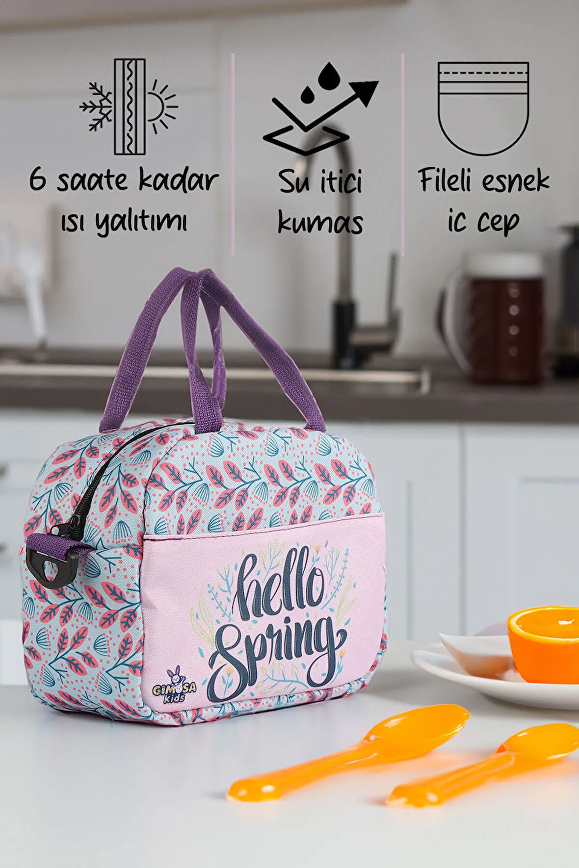 Kids Isı Yalıtımlı Su Geçirmez Termal Çanta, Yemek Taşıma Çantası, Beslenme Çantası Anne Çocuk Bakım