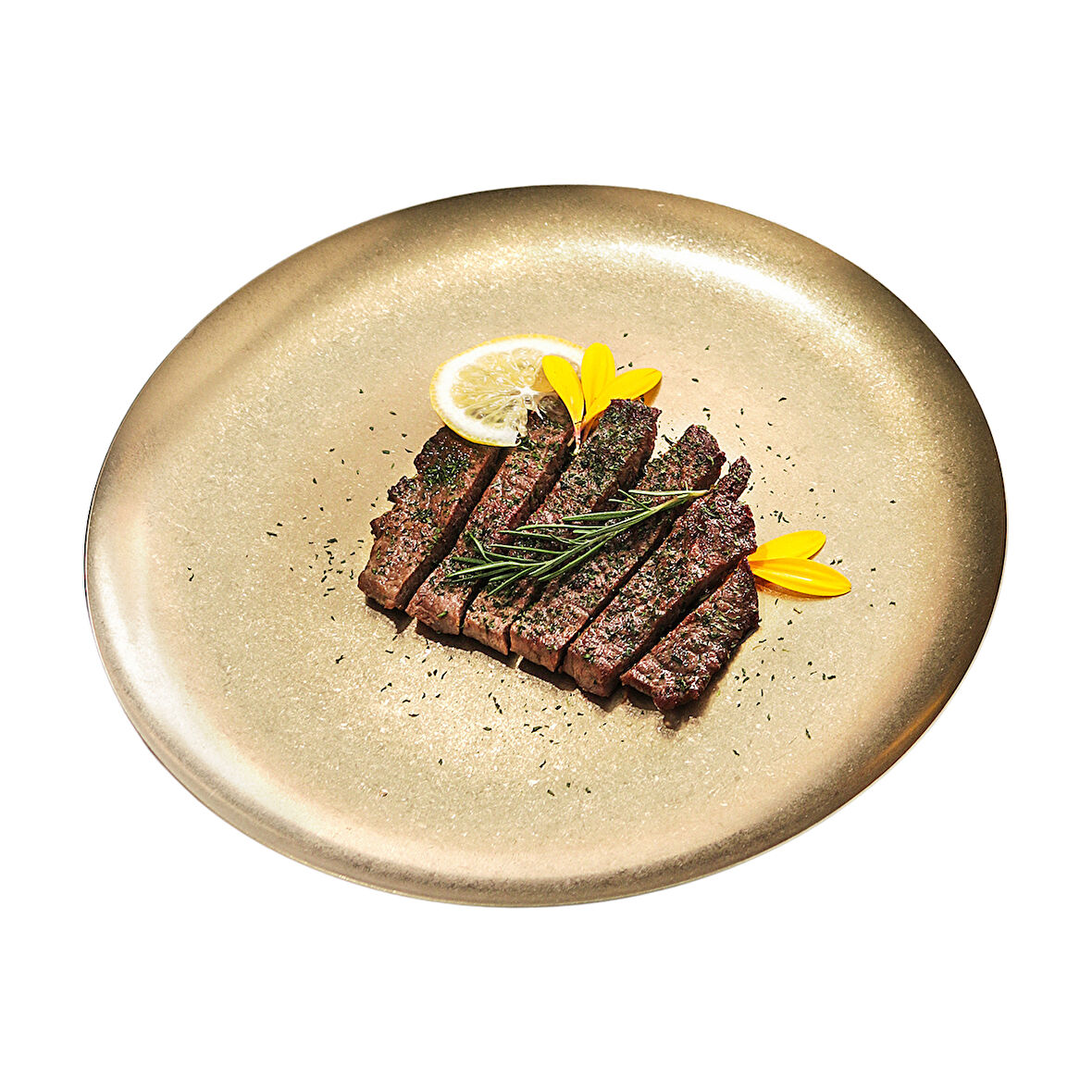 Açık Büfe Retro Sunum Tabağı Altın 30 Cm