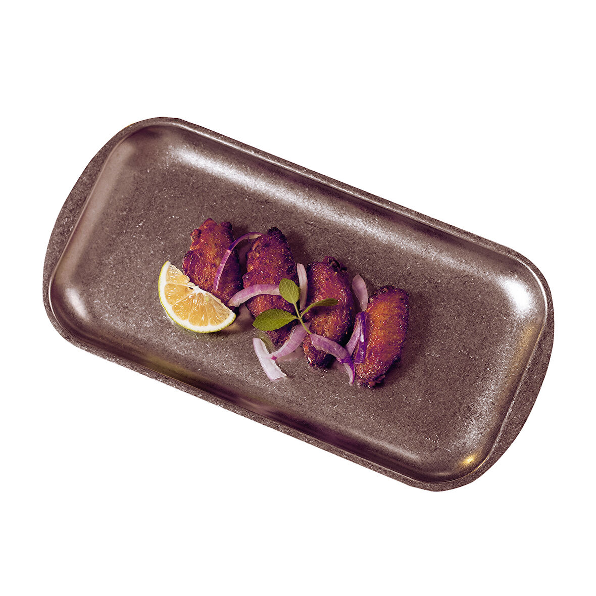 Açık Büfe Retro Sunum Tabağı Bakır 41*23 Cm