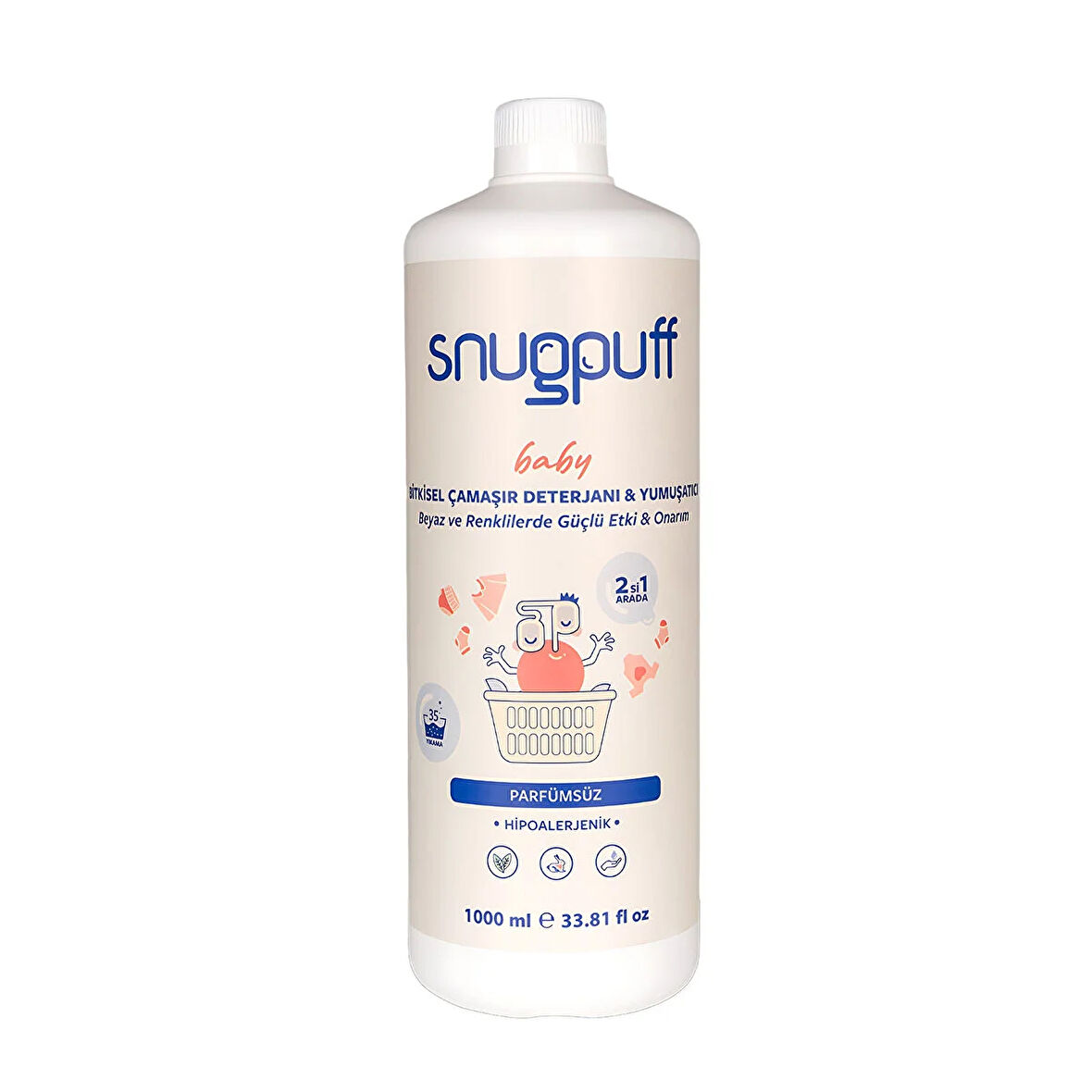 snugpuff Bitkisel Bebek 2’si 1 Çamaşır Deterjanı + Yumuşatıcı