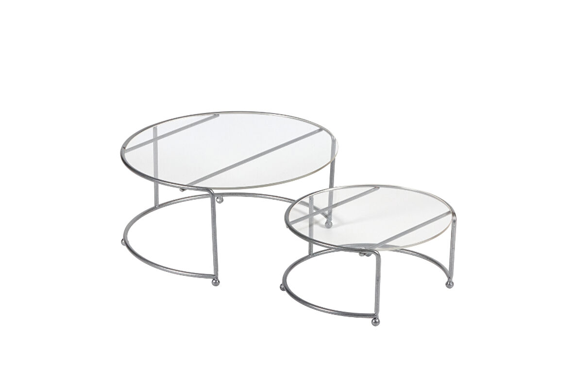 Gümüş Küçük Boy Sunumluk 2'Li Metal Hediyelik Dekorasyon İkramlık / Şeffaf Pleksi / Paslanmaz