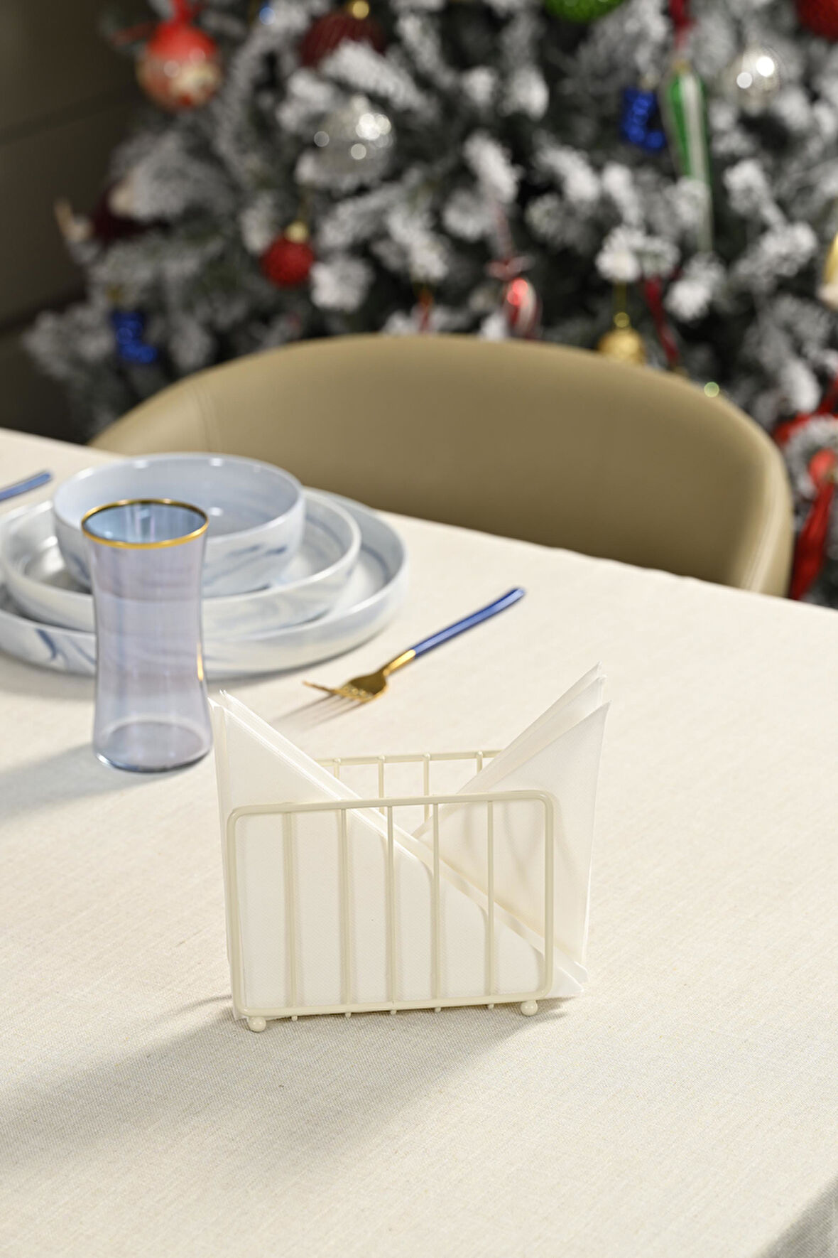 Bej Kafes Peçetelik, Kafe Cafe, Restoran, Otel, Dekoratif Peçetelik Hediyelik - Metal Paslanmaz