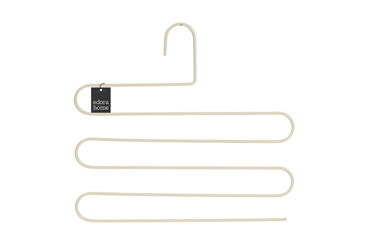 Bej 5 li Dolap İçi 5 Katlı Pantolon, Şal, Eşarp Askısı, Gardrop Askılığı- Metal Paslanmaz