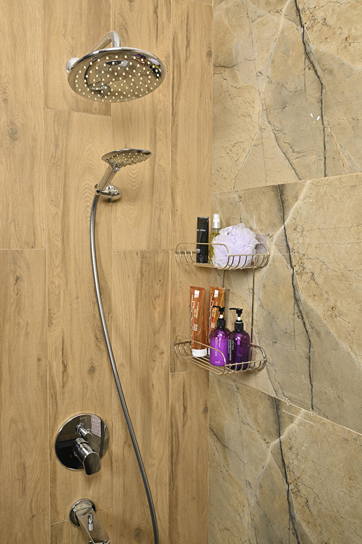 Silver Oval İki Katlı Sabunluk / Şampuanlık /Banyo Aksesuarı/Köşelik/Metal/Paslanmaz