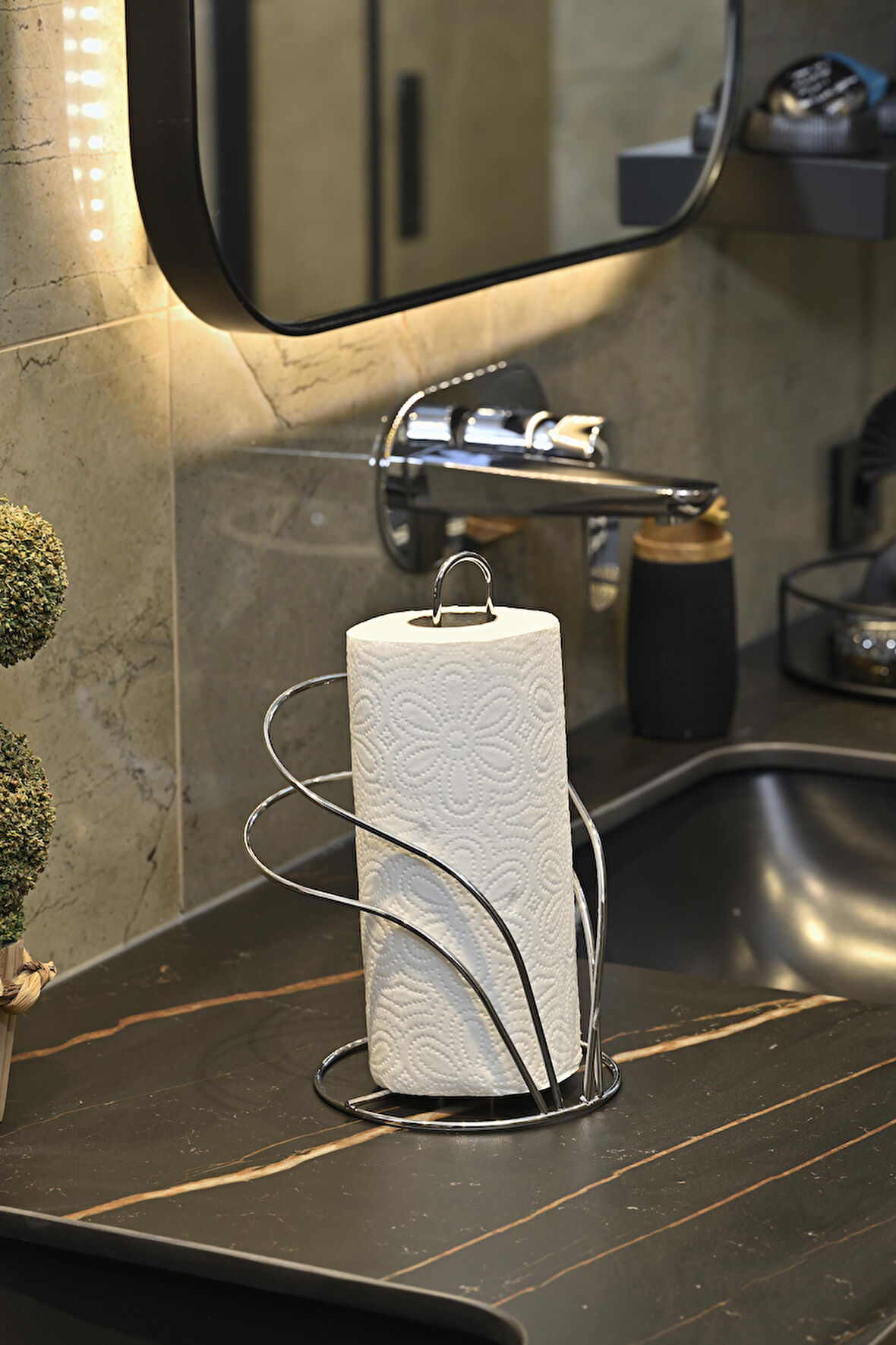 Silver Kuğu Kağıt Rulo Havluluk, Peçetelik Mutfak Banyo Çocuk Yatak Odası Aksesuar - Metal Paslanmaz