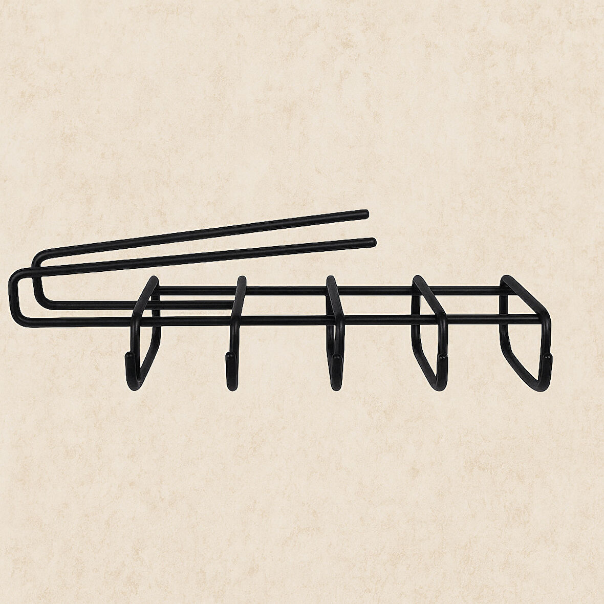 Siyah Mutfak Seti, Dolap Düzenleyici Ve 10'lu Bardaklık Hediyelik - Metal Paslanmaz